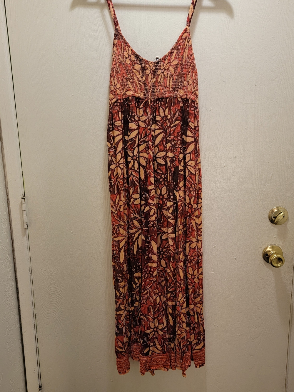 Angie Brown and Orange Floral Maxi Dress